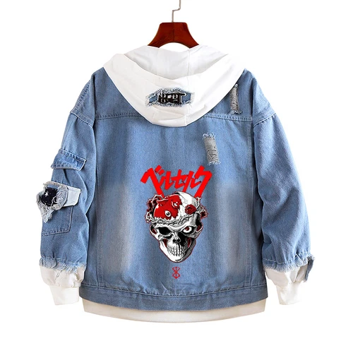 Berserk Guts Casca Spring Denim Jacket Hoodies Coat Sweatshirts Jeans Outwear - Bild 21 von 45