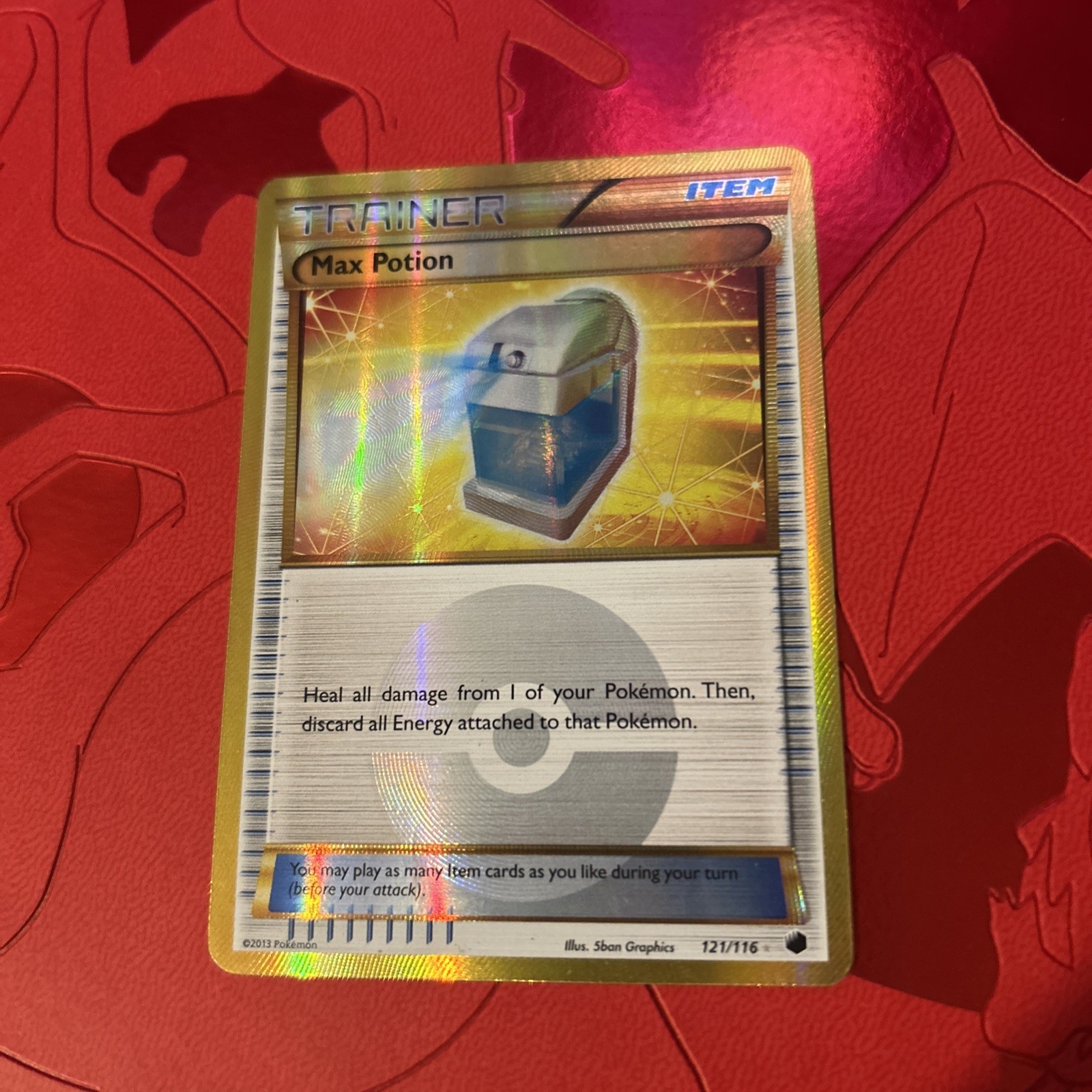 Pokemon Card Max Potion 121/116 Secret Rare Plasma Freeze Portugese Near Mint 