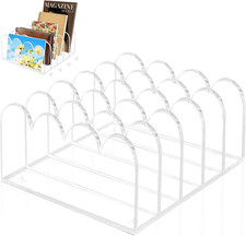 Acrylic 5-Slot Desktop File Organizer for Office and Home Document Storage