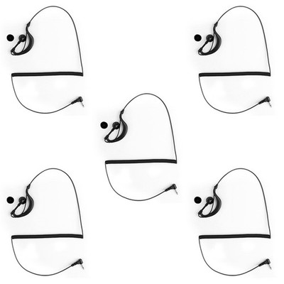  3.5mm 5Pcs Listen Only G Shape Earpiece Headset For Radio Speaker Mic