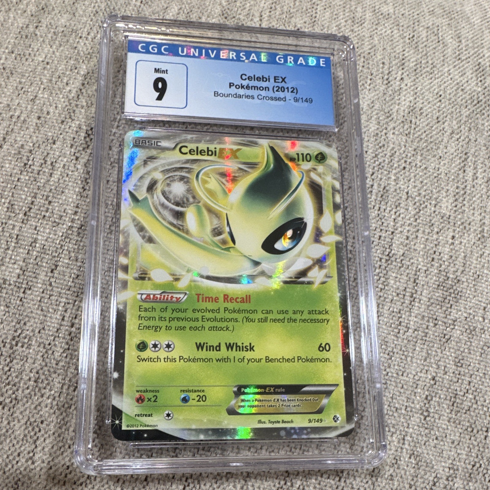 CGC 9 Celebi EX 9/149 Boundaries Crossed 2012 Holo Rare Pokemon TCG 6+ EN