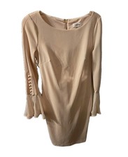 Dress Calvin Klein Size 6 Pink Long Sleeves W/ Lace And Buttons