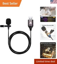 Omnidirectional USB Lapel Mic with Metal Clip - Perfect for YouTube  Podcasting