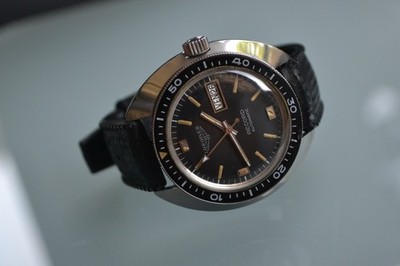 Alte mechanische Taucheruhr Stahl Longines Record Oversize Jumbo XL Diver