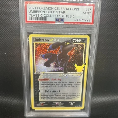 2021 POKEMON CELEBRATIONS CLASSIC COLLECTION #17 UMBREON-GOLD STAR PSA 9