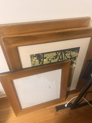 Lot of 2 Brown Wood Rectangular Photo Frames, Holds 1 Photo, Under 10 in