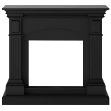 Cornice per Camino Finto Caminetto Tagu Magna in Legno MDF Nero
