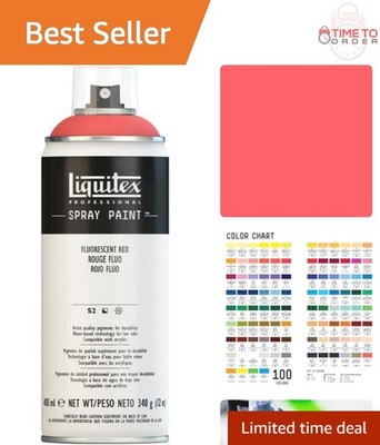 Spray Paint Acrylic Fluorescent Red 12oz Low Odor Matte Interior Exterior