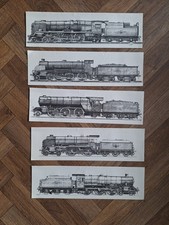 Set Of Vintage Prints Of Old British rail Trains By Tim Light 70s 80s