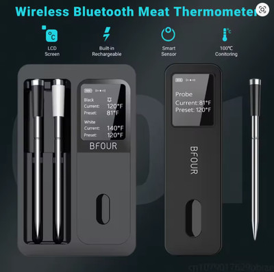 Wireless Bluetooth Meat Thermometer IP67 Waterproof Probes with LCD Screen Boost