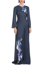 Sachin Babi Midnight Corsage Alex Satin Crepe Gown Size 12 495