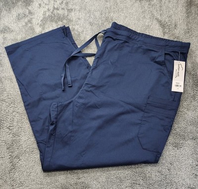 Butter-Soft Stretch 10 Pocket Mid Rise Scrub Pants Size 4X BSS2347 Navy Blue NWT