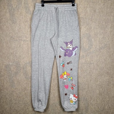 Sanrio Hello Kitty My Melody Kuromi Gray Jogger Sweatpants SMALL (4-5) EUC