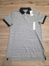 NWT Goodfellow men S Polo Shirt short sleeve Gray/ Black Heathered Contrast