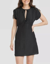 NEW Universal Thread Tie Front Flutter Short Sleeve Mini A Line Dress XL