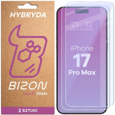 2x Schutzglas für iPhone 17 Pro Max Bizon Displayschutzglas Hybridglas Handyglas