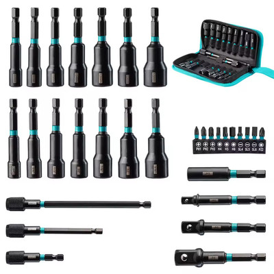 31PC 1/4'' Impact Driver Bit & Nut Driver Set