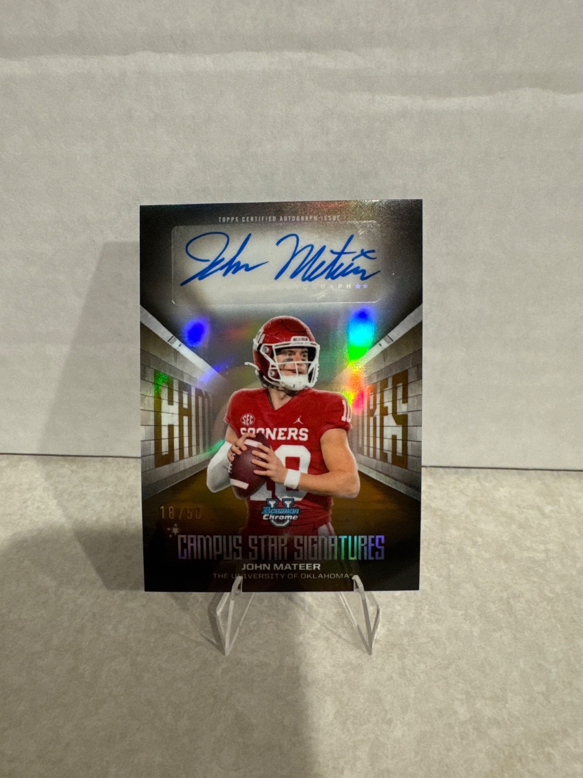 John Mateer 2025 Bowman Chrome U Campus Star Signatures Auto GOLD /50 SP #CSS-JM