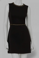 Adrianna Papell Womens Black Chain-Knit Mini Dress Size 14