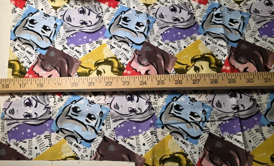 Disney Princess Belle Aurora Cotton Sewing Fabric Quilting 23 Inches - Image 2 of 2
