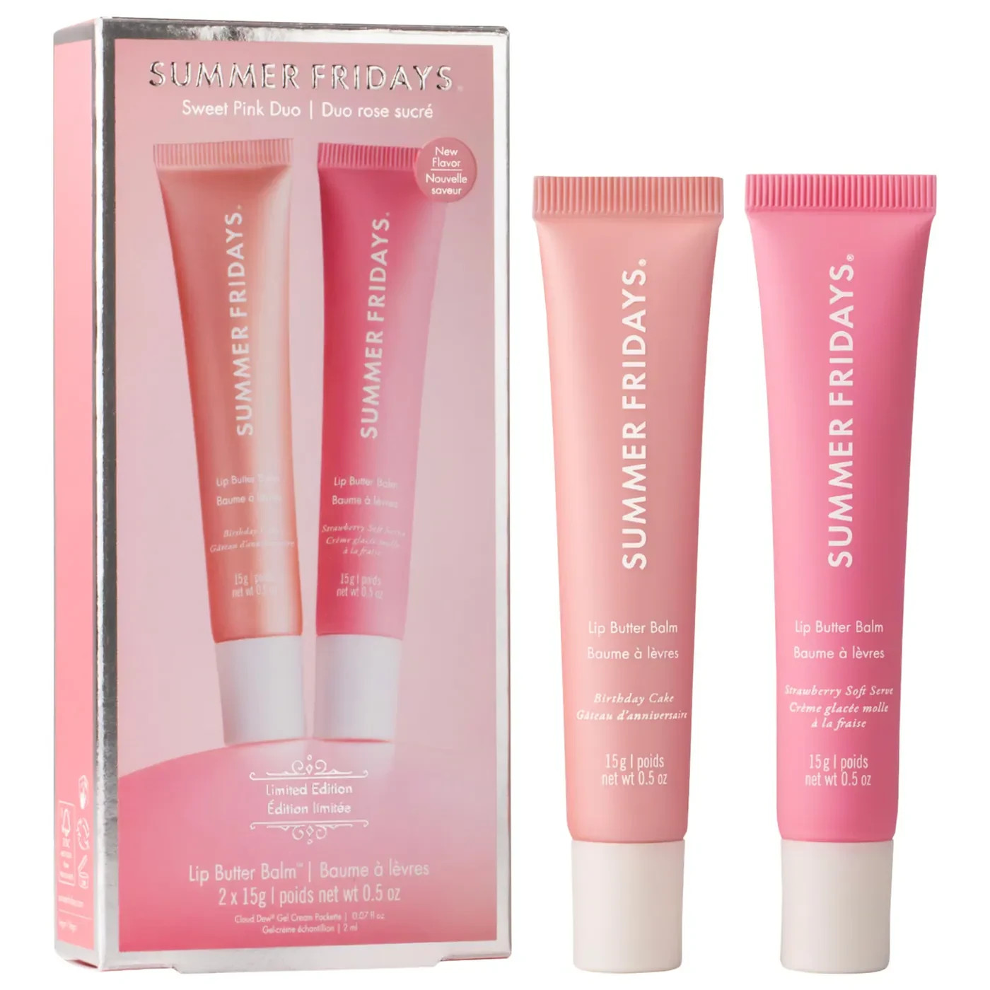 Summer Fridays Gift Set STRAWBERRY SOFT SERVE & BIRTHDAY CAKE full sz Valentines