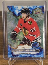 2021-22 Upper Deck Ice Premieres Wyatt Kalynuk /799 Acetate Blackhawks RC