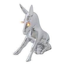 48161 Chrome Novelty Donkey Hood Ornament Amber LED Eyes