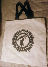 Starbucks Workers United Tote Bag - UFCW Union Made In USA - 14" x 13"