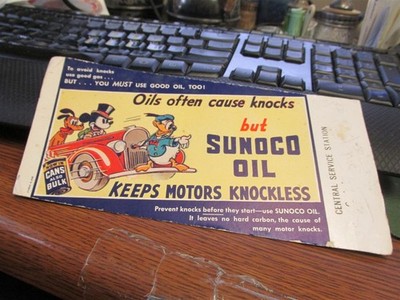 1930's SUNOCO OIL Walt Disney Ink Blotter Mickey Mouse Donald Duck Pluto 