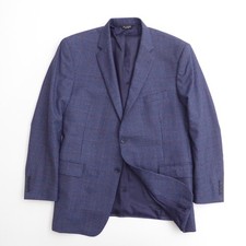 Jos. A. Bank Mens Sport Coat Blazer Blue Red Plaid Signature Collection Wool 48R