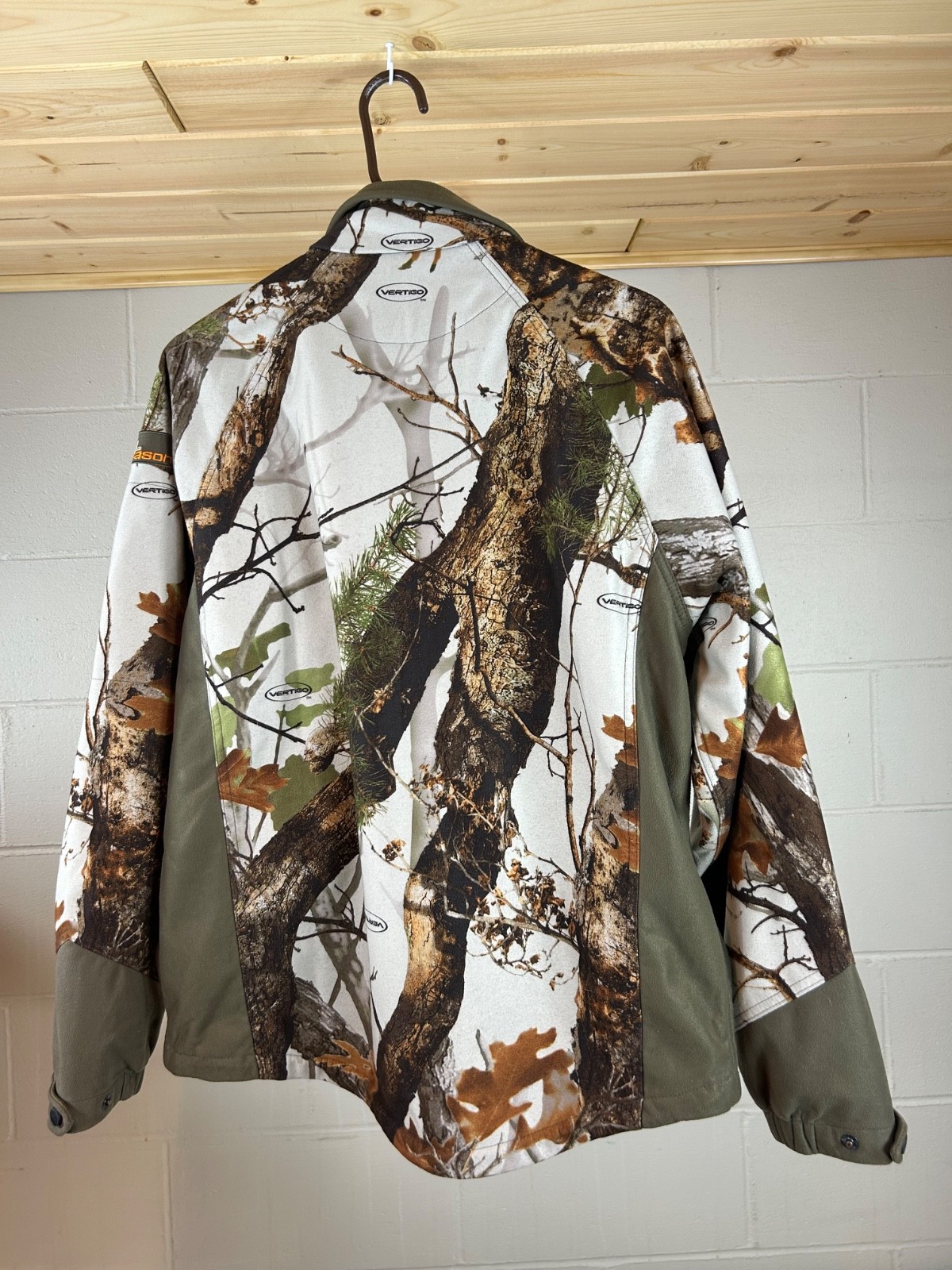 Scent-Lok Vertigo Camo Jacket Mens Large Cargo Pockets Exo Core Fleece Lined