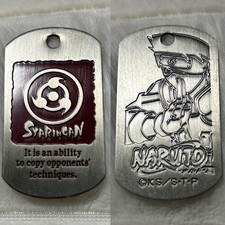 Naruto Kakashi Hatake Sharingan Dog Tag Necklace Jewelry