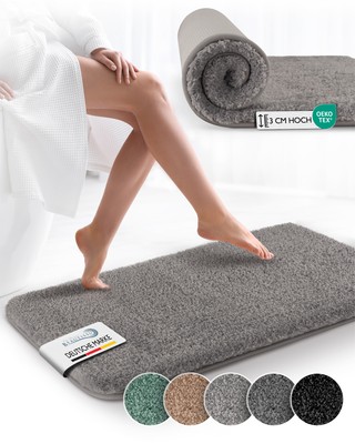 Badematte Badvorleger Hochflor Badteppich Duschvorleger Badeteppich Rutschfest