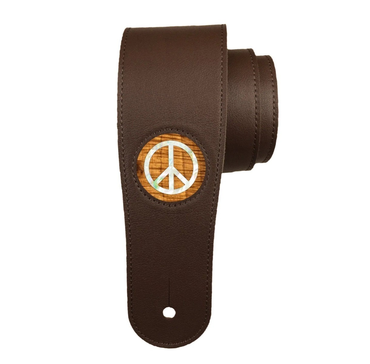 Кожаный ремешок для гитары Thalia цвета темного шоколада с инкрустацией из розового дерева Peace Pearl 10790₽