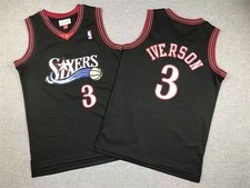 YOUTH Vintage Allen Iverson #3 2000-01 season Retro Stitched Jersey 3 Colors