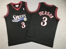 YOUTH Vintage Allen Iverson #3 2000-01 season Retro Stitched Jersey 3 Colors