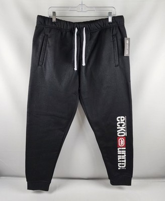 ECKO Unltd Joggers Mens Medium Black Fleece Sweatpants (36x29) NWT