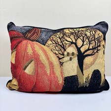 Vintage 90s Halloween Tapestry Throw Pillow P...