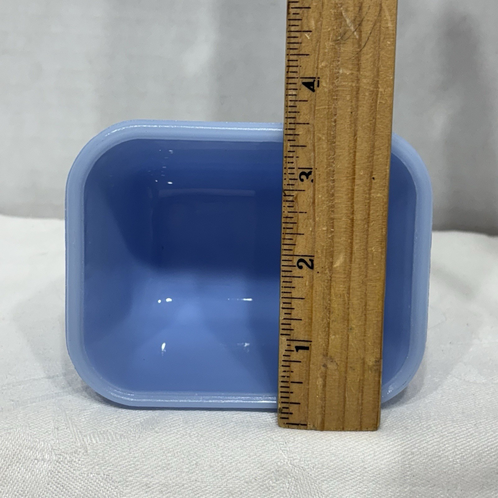 Vintage PYREX Blue Delphite "Fridgie" Small 3.25" Refrigerator Dish No Lid #501
