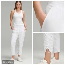 Lululemon Dance Studio Mid-Rise Cropped Pant White Size 2 lined cinched leg