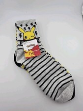 Pokemon 2 Pack Pikachu Mid Crew Socks Shoe Size 4-10