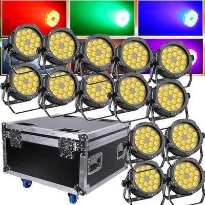 12X IP67 Waterproof LED Par Light 18x15W RGBWA+UV Outdoor Stage Lights DJ Party