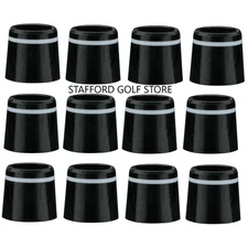 12-Pack Black/White Iron Ferrules .370 Tip .500" Golf Club Replacement
