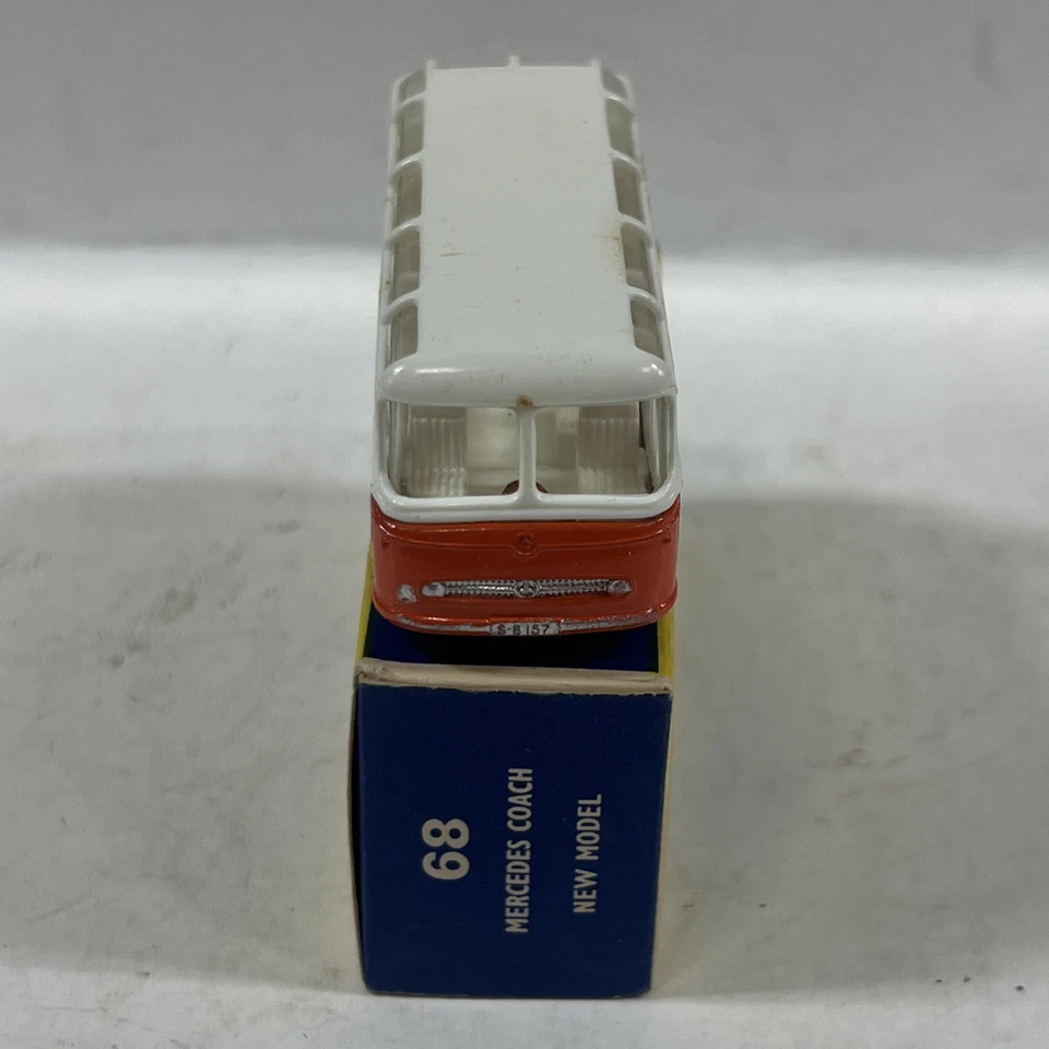 Vintage Matchbox Lesney Mercedes Coach Bus Orange Diff Colour Original Box #68 - Image 3 of 4