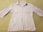 Womens Tweeds Linen Dress Shirt L Large Purple Button Blouse