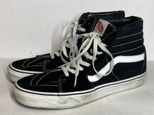 Men’s Size 8 Vans Sk8-Hi Classic Black White Canvas Skate Shoes Sneakers