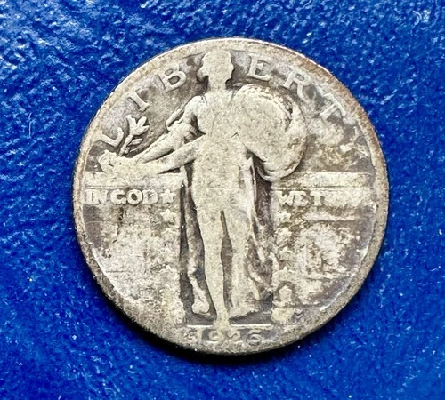 1926-S Standing Liberty Quarter. 90% Silver. F-VF Condition. Charity Auction. ￼