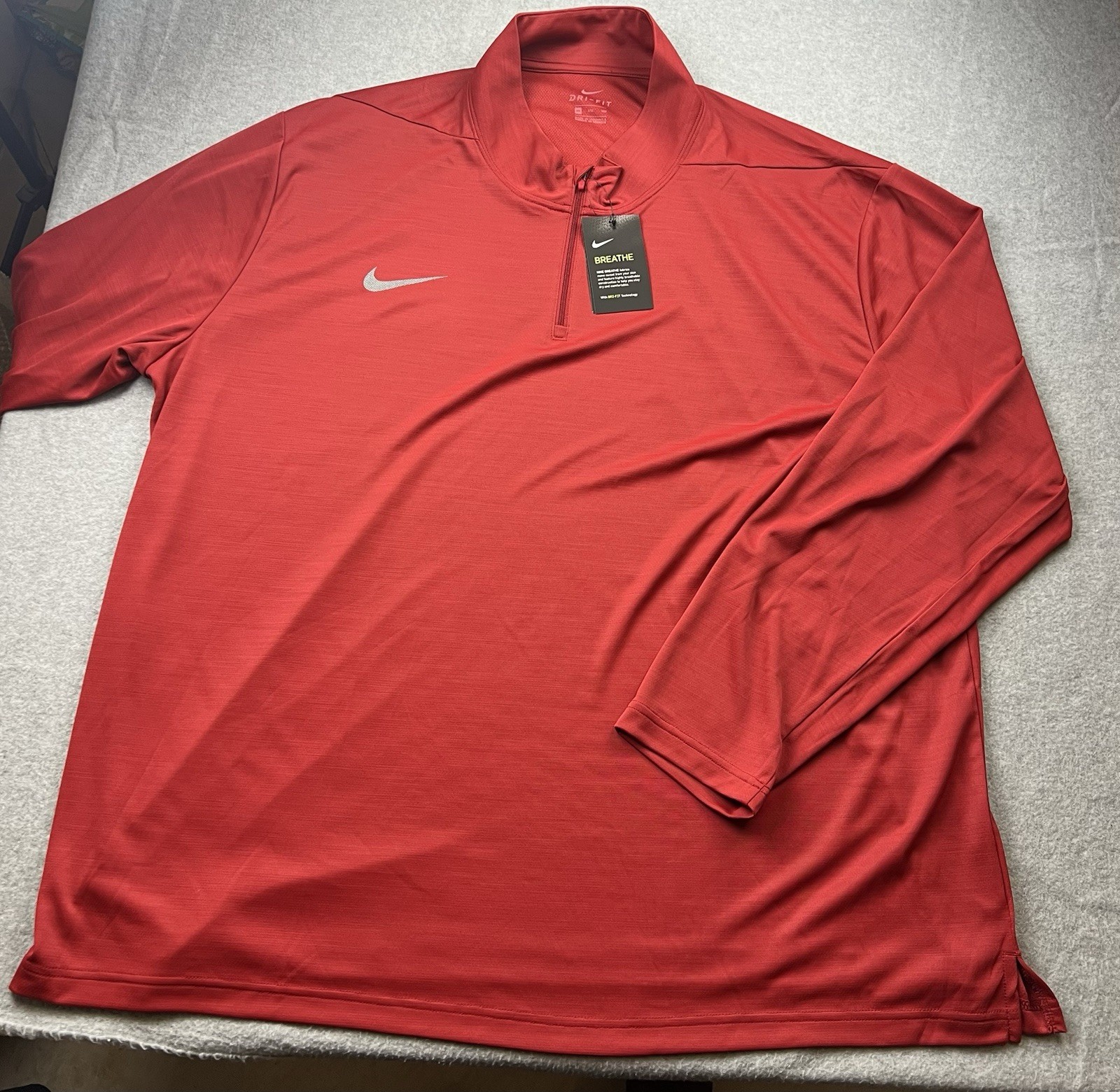 Nike Breathe Intensity 1/4 Zip Men’s Top Size 4XL Team Crimson Red Pullover NWT