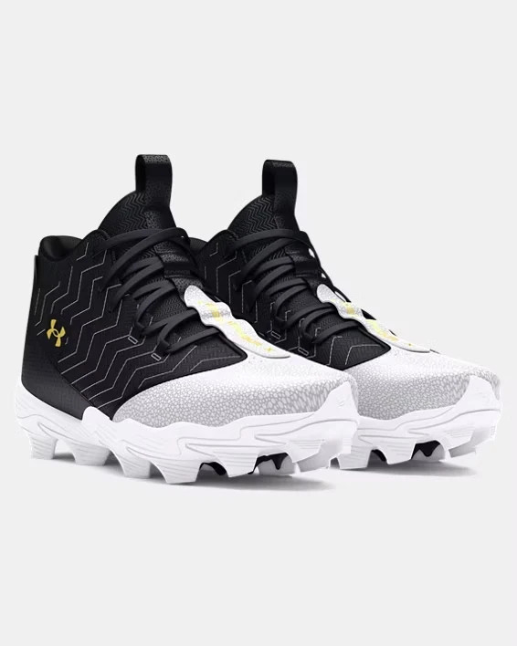 Under Armour Harper 9 RM Black White Baseball Cleats 3027442-001 Mens Size