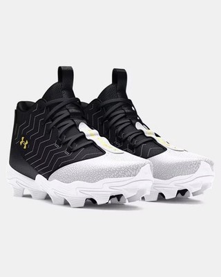 Under Armour Harper 9 RM Black White Baseball Cleats 3027442-001 Mens Size